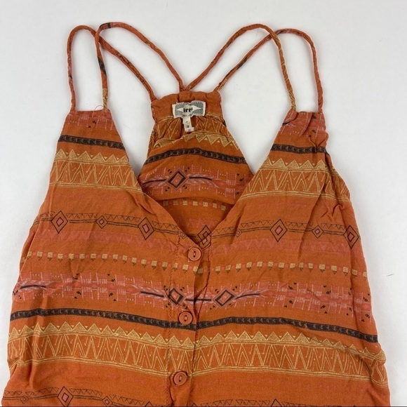 Kirra Tank Top Womens Small Orange Striped Buttons - Picture 3 of 7